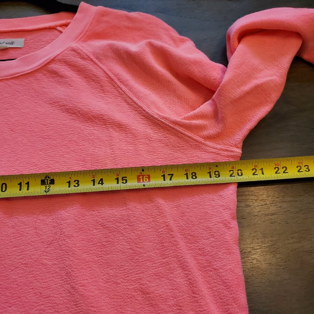 Madewell Terry Raglan Sweater Sweatshirt in‎ Neon Medium - Picture 6 of 7